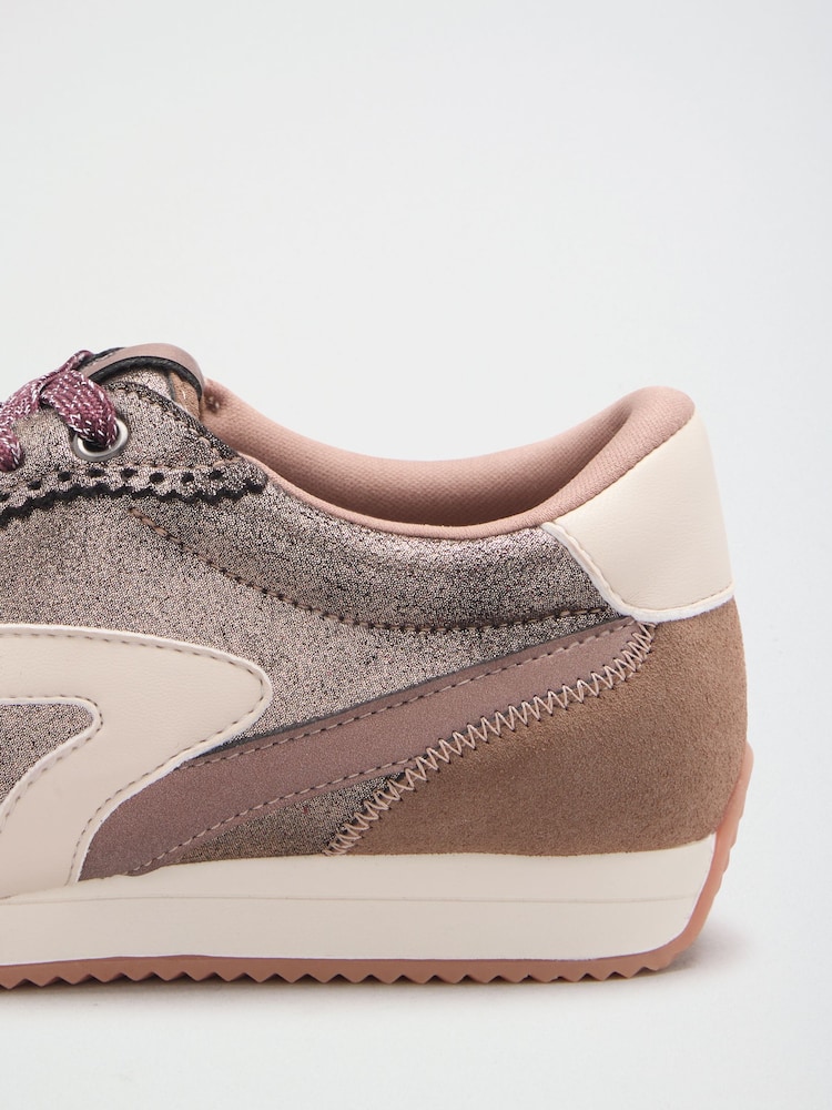 Lipsy Rose Gold Side Stripe Lace Up Casual Jogger Trainers - Image 5 of 5 Lipsy Rose Gold Side Stripe Lace Up Casual Jogger Trainers - Image 5 of 5