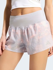 adidas Pink/Grey adi365 Run Animal Print Iconic Shorts - Image 6 of 7