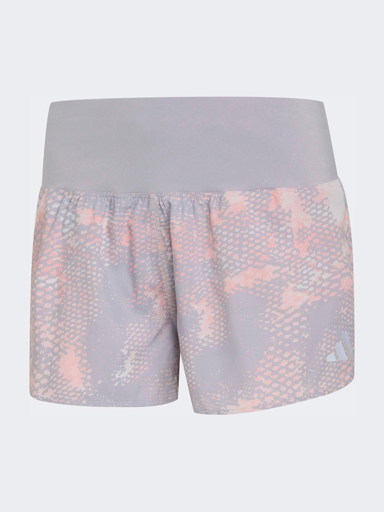 adidas Pink/Grey adi365 Run Animal Print Iconic Shorts - Image 7 of 7