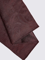 MOSS Burgundy Wedding Paisley Pocket Square - Image 2 of 4