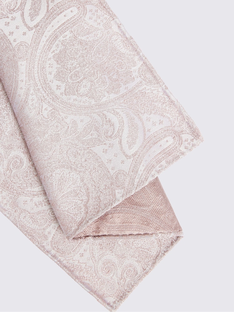 MOSS Dusty Pink Wedding Paisley Pocket Square - Image 2 of 2