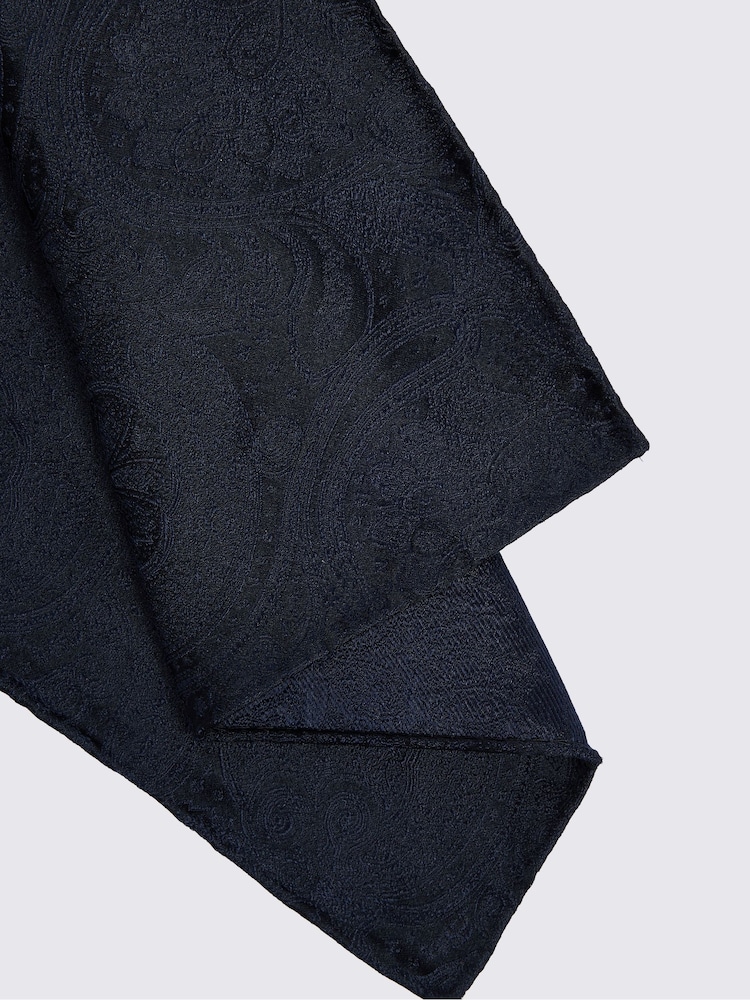 MOSS Navy Wedding Paisley Pocket Square - Image 2 of 2