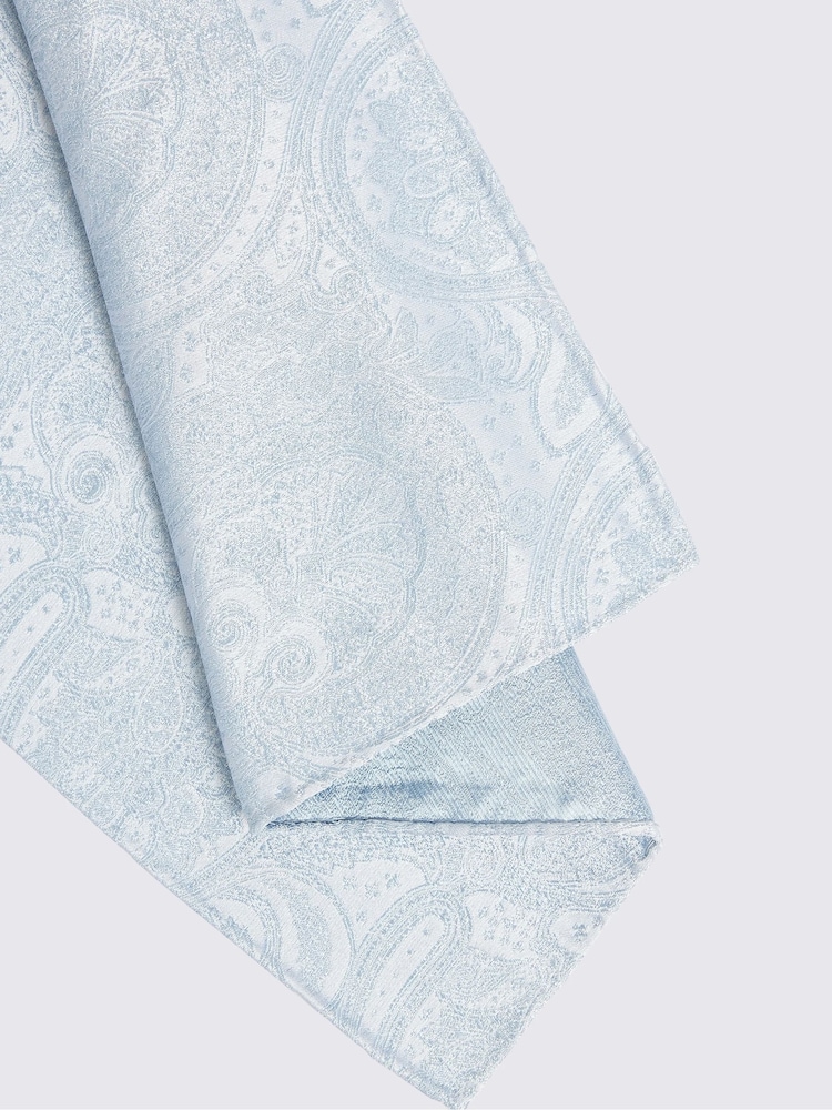MOSS Sky Wedding Paisley Pocket Square - Image 2 of 2