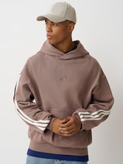adidas Beige Kit 3-Stripes Hoodie - Image 1 of 5