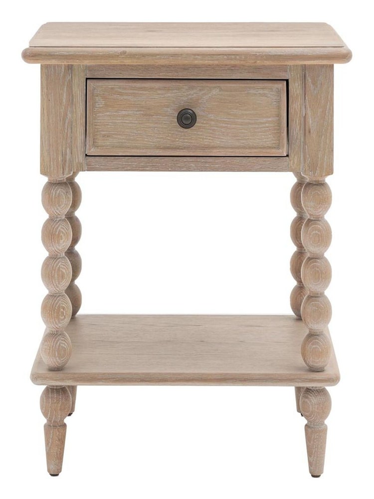 Gallery Home Natural Alston 1 Drawer Oak Bedside Table - Image 8 of 8 Gallery Home Natural Alston 1 Drawer Oak Bedside Table - Image 8 of 8