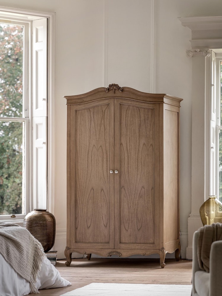 Gallery Home Light Wood Chic 2 Door Wardrobe Weathered - Image 1 of 8
