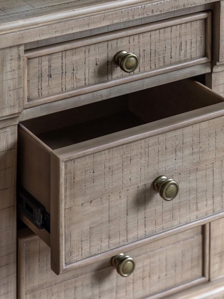 Gallery Home Natural Eastfield Solid Wood Pine 3 Drawer Bedside Table - Image 2 of 8