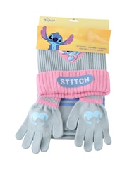 Peers Hardy Light Blue Stitch Marvel Hat, Scarf & Gloves Set 3 Piece - Image 5 of 5