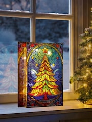 Premier Decorations Ltd 21x13cm BOLit Tree Stained Glass Table Top Ornament - Image 1 of 3