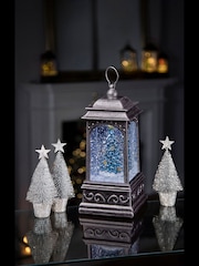 Premier Decorations Ltd 21cm BO Robins on Tree Glitter Water Spinner - Image 1 of 3