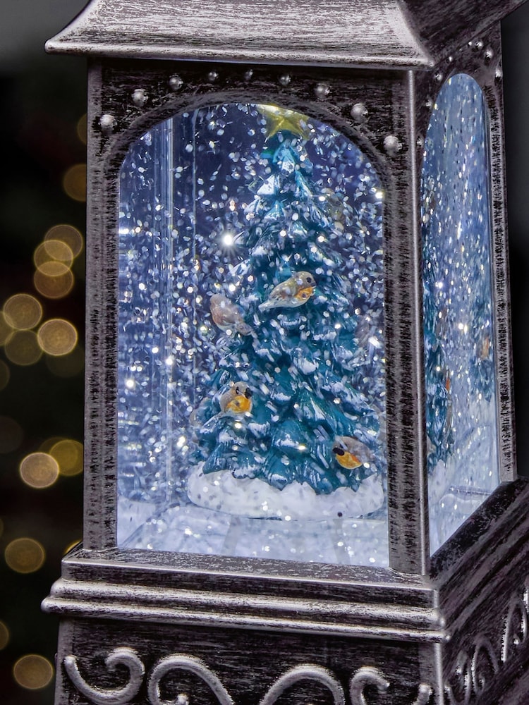 Premier Decorations Ltd 21cm BO Robins on Tree Glitter Water Spinner - Image 3 of 3