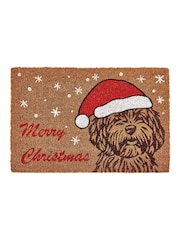 Premier Decorations Ltd 40 x 60cm Cockapoo with Merry Christmas Door Mat - Image 1 of 2