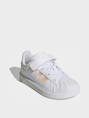 adidas White Streettalk Elastic Lace Trainers - Image 1 of 10