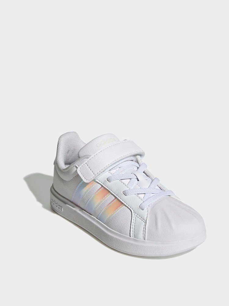 adidas White Streettalk Elastic Lace Trainers - Image 1 of 10