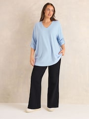 Evans Blue Turn Back Sleeve Jumper - Image 3 of 5
