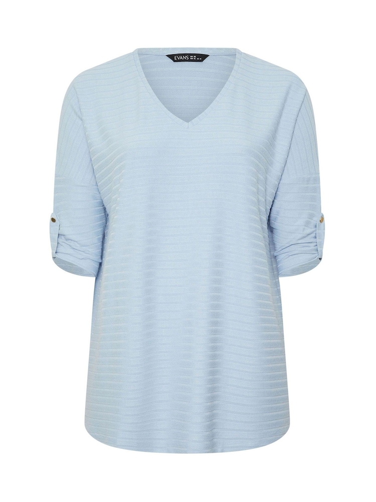 Evans Blue Turn Back Sleeve Jumper - Image 5 of 5
