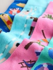 Blue/Yellow/Pink Pattern Socks 5 Pack - Image 7 of 8