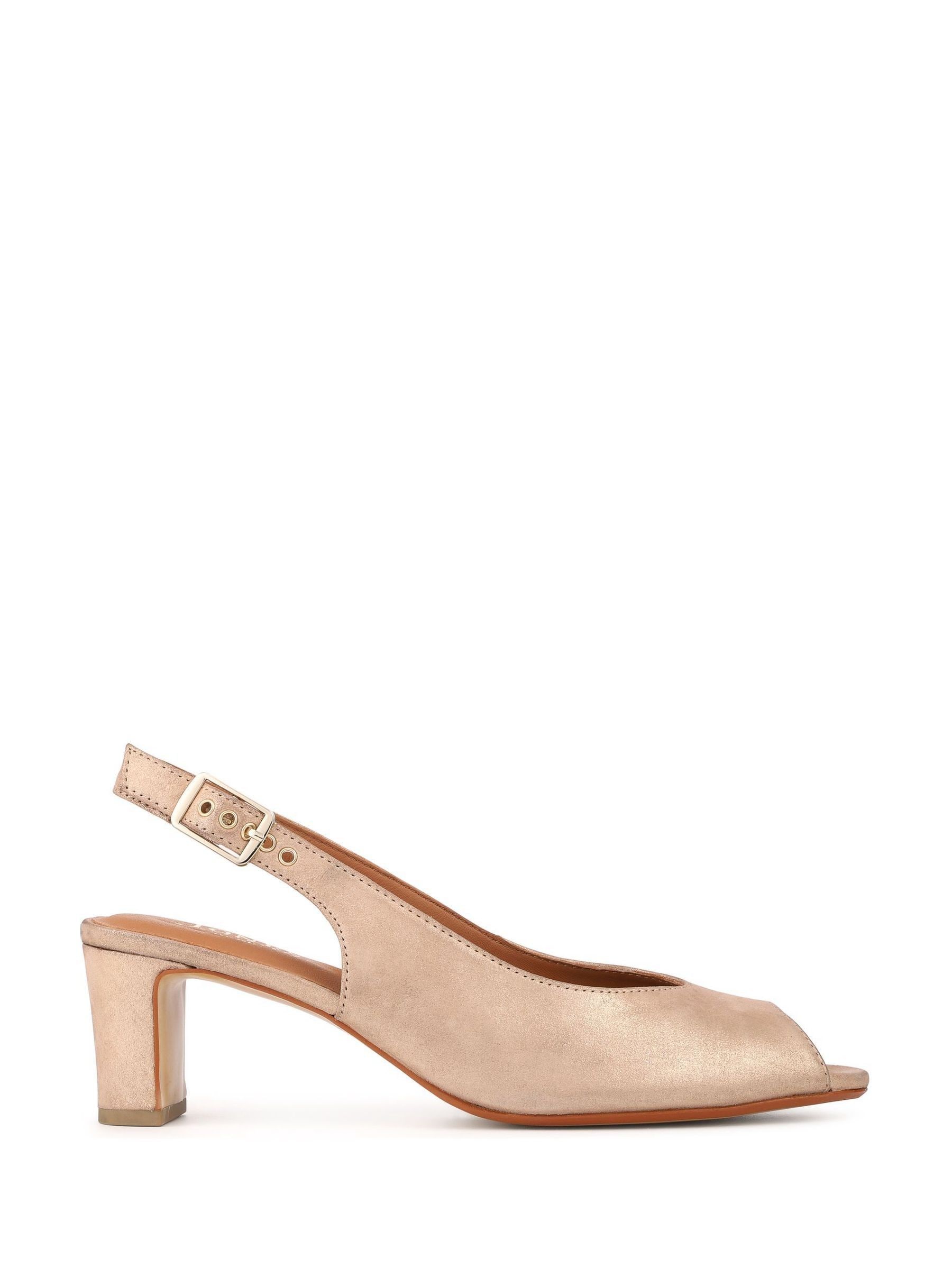Jones Bootmaker Women's Gold Xiomara Leather Slingback Court Shoes