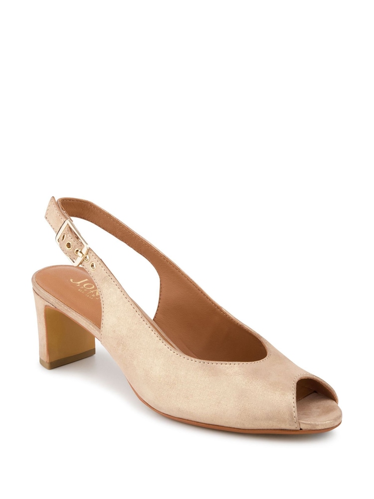 Jones Bootmaker Gold Xiomara Leather Slingback Court Shoes - Image 2 of 5 Jones Bootmaker Gold Xiomara Leather Slingback Court Shoes - Image 2 of 5