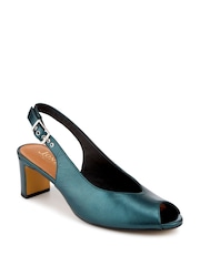 Jones Bootmaker Blue Xiomara Leather Slingback Court Shoes - Image 2 of 5