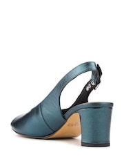 Jones Bootmaker Blue Xiomara Leather Slingback Court Shoes - Image 3 of 5