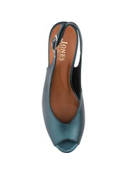Jones Bootmaker Blue Xiomara Leather Slingback Court Shoes - Image 4 of 5