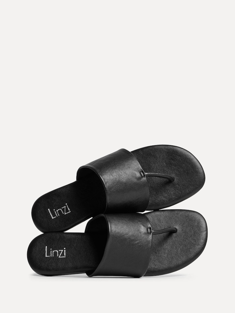 Negro - Linzi Amara Toe Post Flat Sandals - Imagen 6 de 6