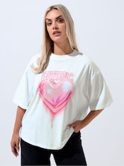 Yours Curve White Limited Graphic T-Shirt - Image 1 of 6