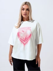 Yours Curve White Limited Graphic T-Shirt - Image 2 of 6
