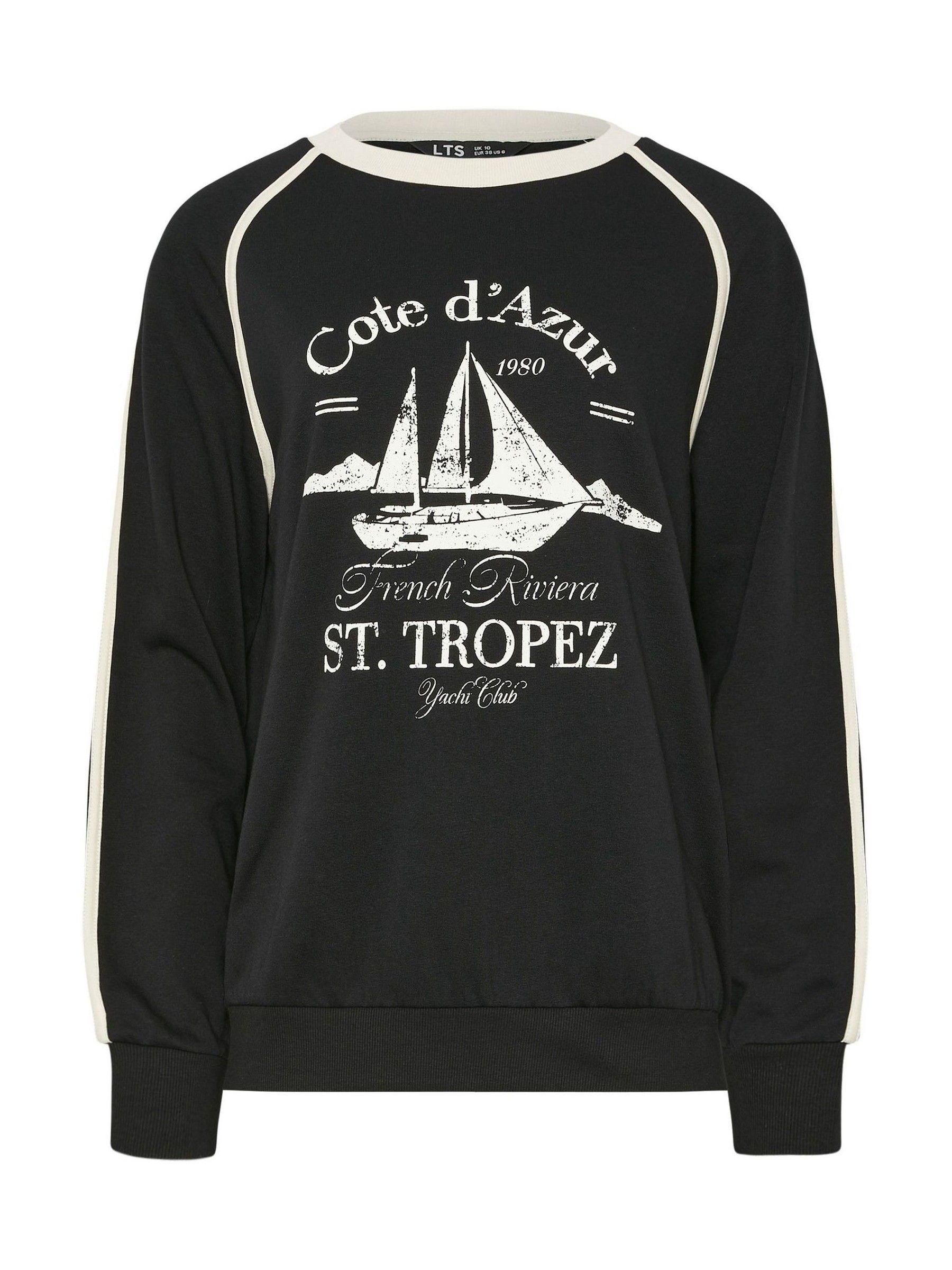 Buy Long Tall Sally Black Nautical Piped Sweatshirt from Next USA