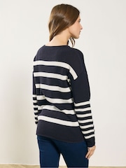 M&Co Blue Nautical Relaxed Stripe Jumper - Image 3 of 5