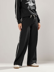 Long Tall Sally Black Piped Wide Leg Joggers - Image 2 of 5