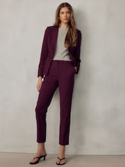 Burgundy Red Slim Tailored Trousers - Image 1 of 9