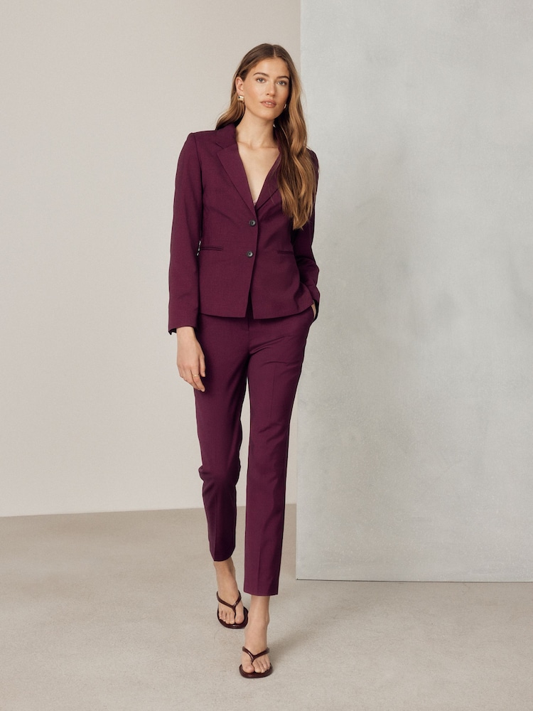 Burgundy Red Slim Tailored Trousers - Image 2 of 9 Burgundy Red Slim Tailored Trousers - Image 2 of 9