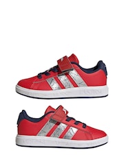 adidas Red Grand Court Spider-Man EL K Trainers - Image 5 of 9