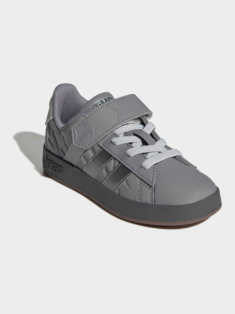 adidas Grey Grand Court Avengers EL K Trainers - Image 1 of 9