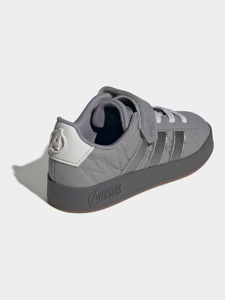adidas Grey Grand Court Avengers EL K Trainers - Image 2 of 9