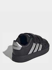 adidas Black/Silver Grand Court 3.0 Infant Trainers - Image 2 of 9