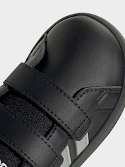 adidas Black/Silver Grand Court 3.0 Infant Trainers - Image 6 of 9