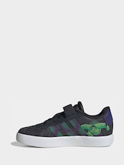 adidas Black VL Court Spider-Man Elastic Lace Trainers - Image 4 of 9