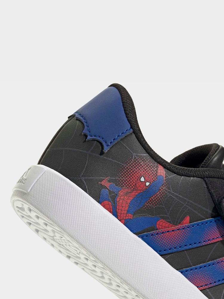 adidas Black VL Court Spider-Man Elastic Lace Trainers - Image 9 of 9 adidas Black VL Court Spider-Man Elastic Lace Trainers - Image 9 of 9