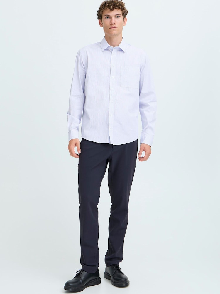 Casual Friday White CFBJORN Striped Long Sleeve Shirt - Image 1 of 5 Casual Friday White CFBJORN Striped Long Sleeve Shirt - Image 1 of 5