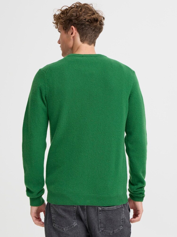 Casual Friday Green CFKARL Lambswool Crew Neck Knitted Sweat Top - Image 2 of 6 Casual Friday Green CFKARL Lambswool Crew Neck Knitted Sweat Top - Image 2 of 6