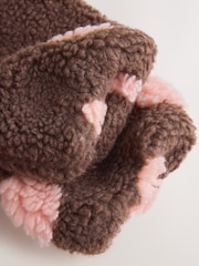 Brown and Pink Borg Spot Hooded Baby Jacket (0mths-2yrs) - Image 10 of 12