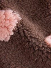Brown and Pink Borg Spot Hooded Baby Jacket (0mths-2yrs) - Image 11 of 12
