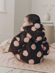 Brown and Pink Borg Spot Hooded Baby Jacket (0mths-2yrs) - Image 4 of 12