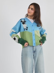 Skinnydip Blue Shaun The Sheep Knitted Cardigan - Image 1 of 5