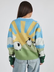 Skinnydip Blue Shaun The Sheep Knitted Cardigan - Image 2 of 5