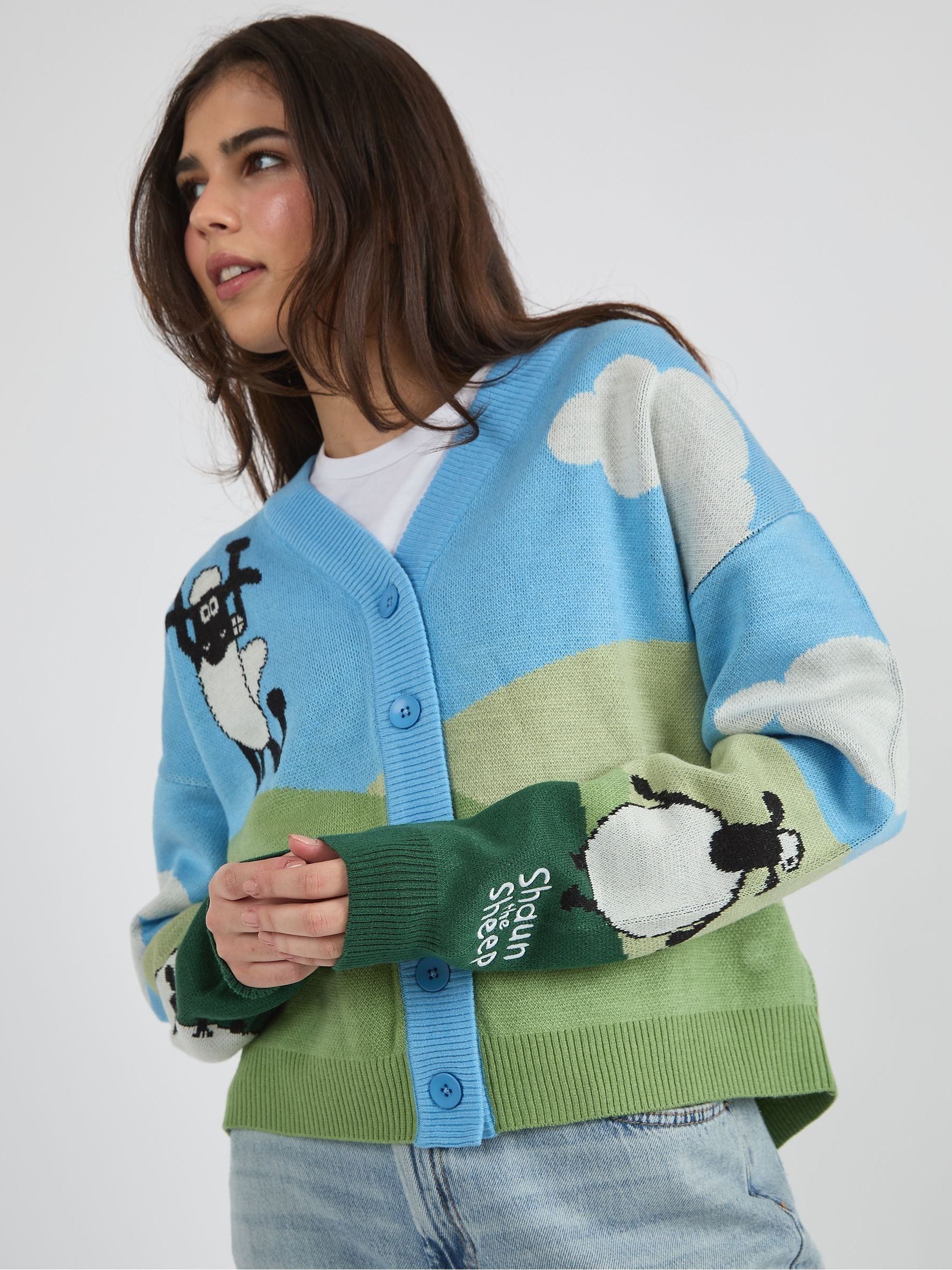 Buy Skinnydip Blue Shaun The Sheep Knitted Cardigan from Next USA