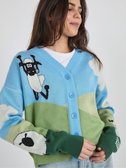Skinnydip Blue Shaun The Sheep Knitted Cardigan - Image 5 of 5